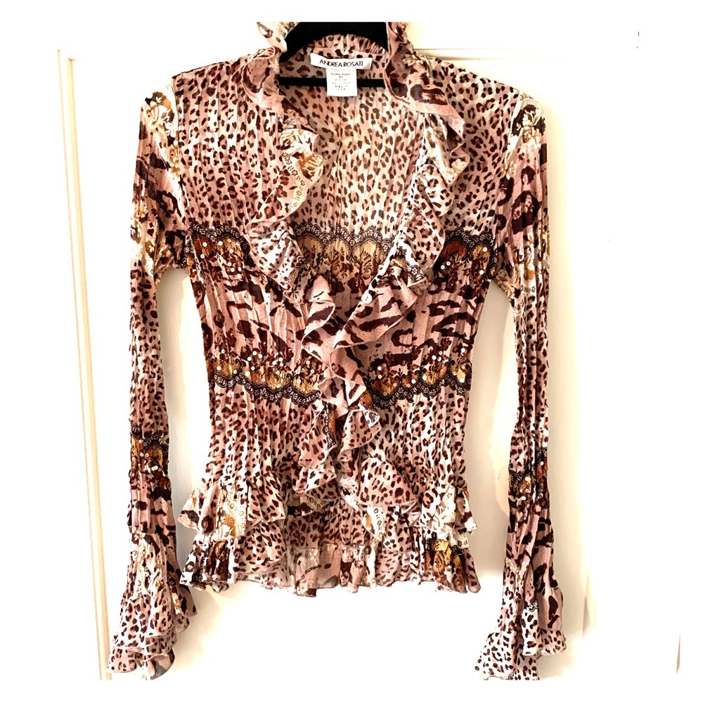 Animal print dressy blouse size S